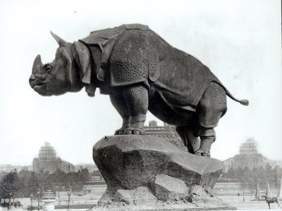 Rhinoceros, 1878, in Front of the Trocadero Palace, Paris, 1888 by Adolphe Giraudon